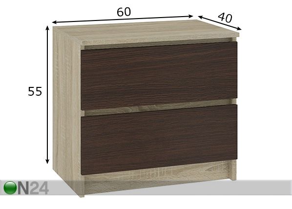 Yöpöytä mitat