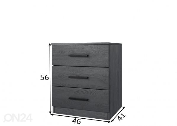 Yöpöytä 46 cm mitat