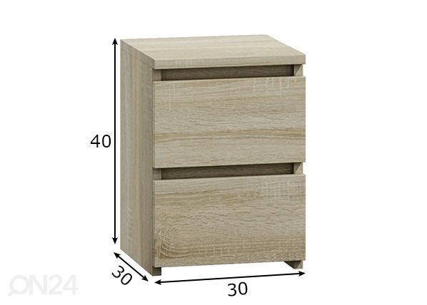 Yöpöytä Adonis 30 cm mitat