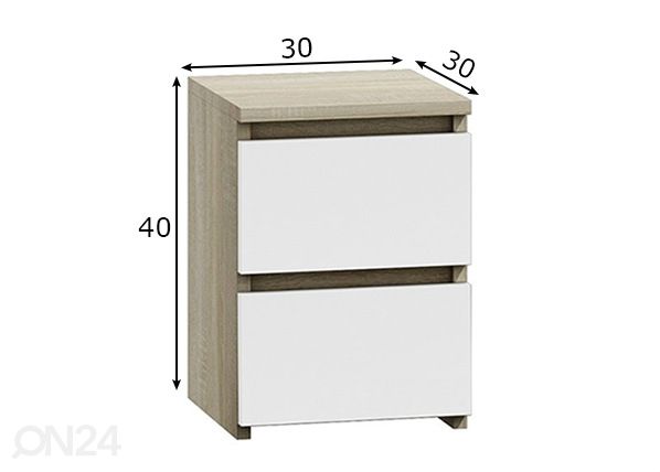 Yöpöytä Adonis 30 cm mitat