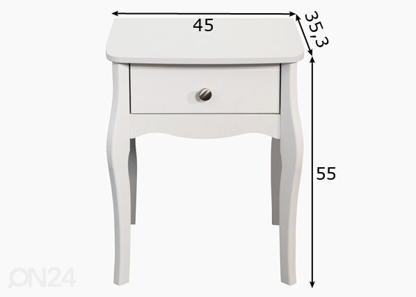 Yöpöytä Baroque 001 mitat