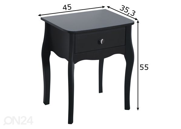 Yöpöytä Baroque 001 mitat
