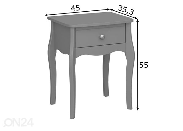 Yöpöytä Baroque 001 mitat