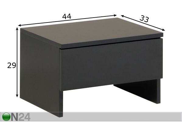 Yöpöytä Black mitat