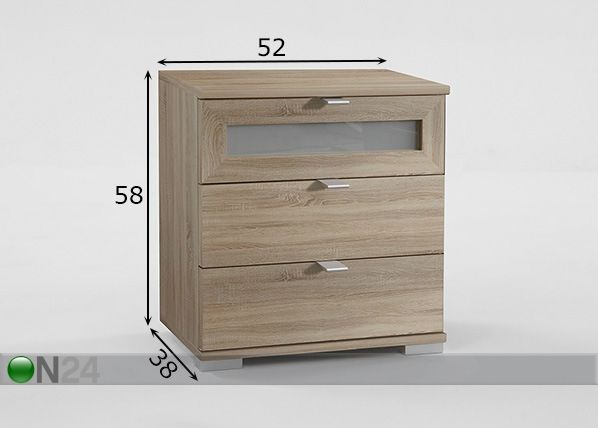 Yöpöytä BOX mitat