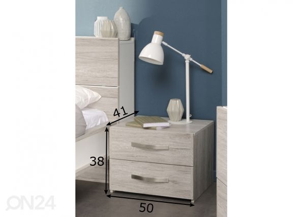 Yöpöytä Brera oak mitat