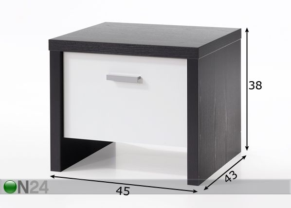 Yöpöytä BUFFER 2 mitat