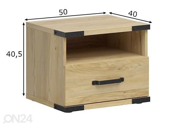 Yöpöytä Chester mitat