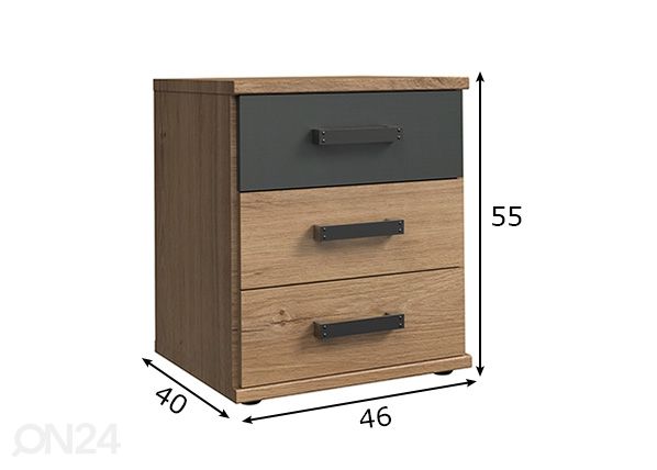Yöpöytä Cork mitat