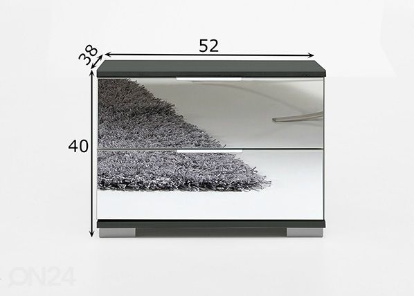 Yöpöytä Easy Plus mitat