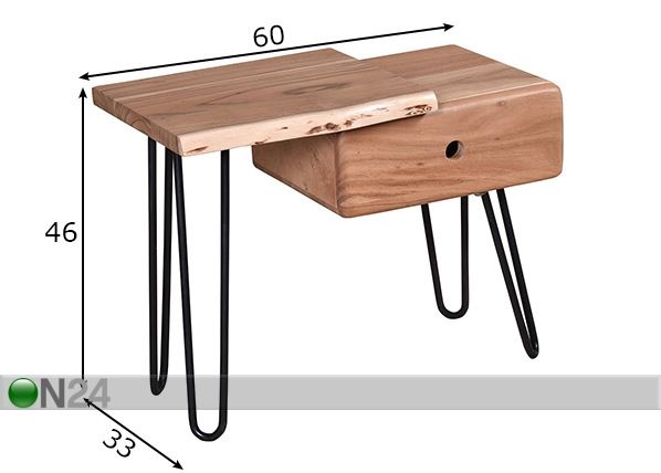 Yöpöytä Edge mitat