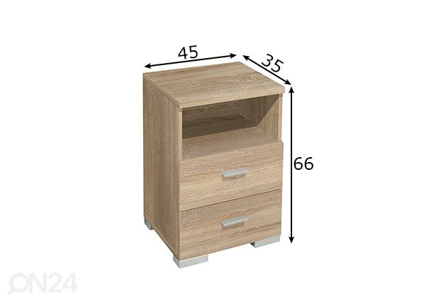 Yöpöytä Eight mitat