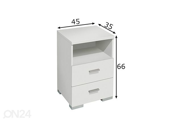 Yöpöytä Eight mitat