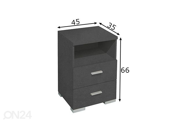 Yöpöytä Eight mitat