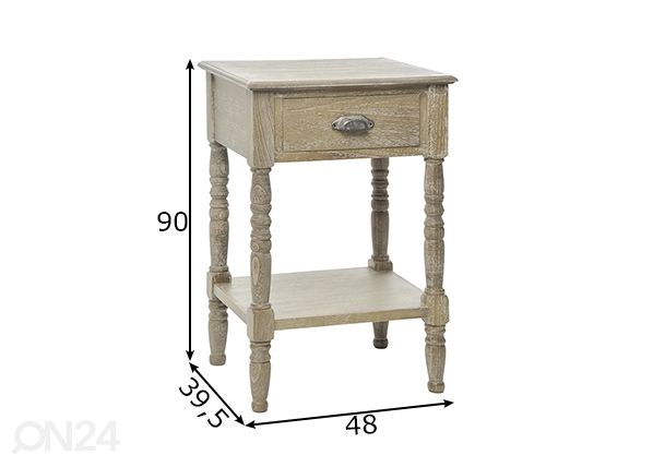 Yöpöytä Elegance mitat