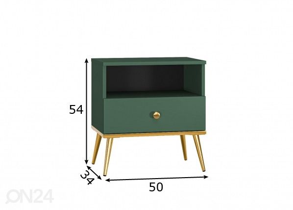 Yöpöytä Forine L50 mitat
