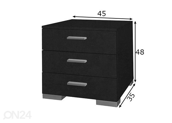 Yöpöytä Four mitat