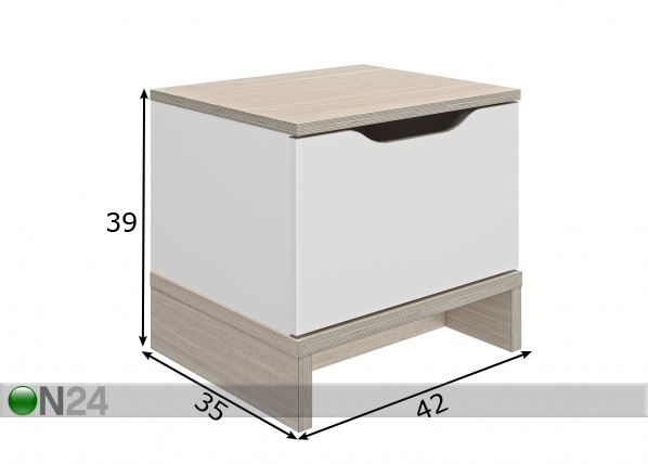 Yöpöytä Gray mitat
