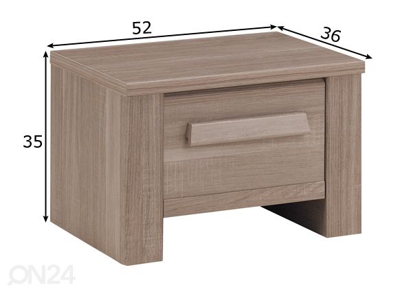 Yöpöytä Hangun mitat