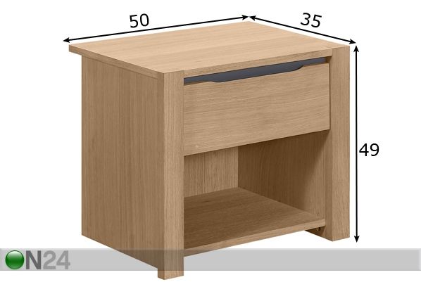 Yöpöytä HERRIN mitat
