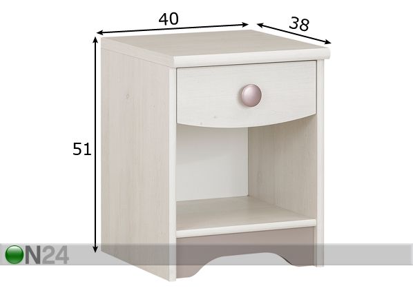 Yöpöytä IRIS mitat