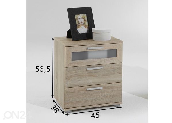 Yöpöytä JACK 2 mitat
