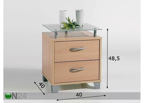 Yöpöytä JANGO 12 mitat