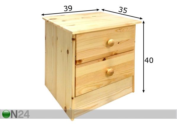 Yöpöytä JUKU mitat