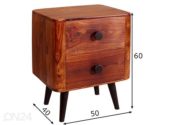 Yöpöytä Knob mitat