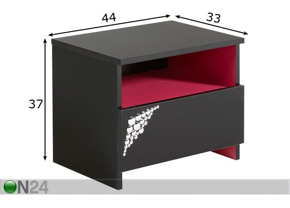 Yöpöytä LADY DOLL mitat