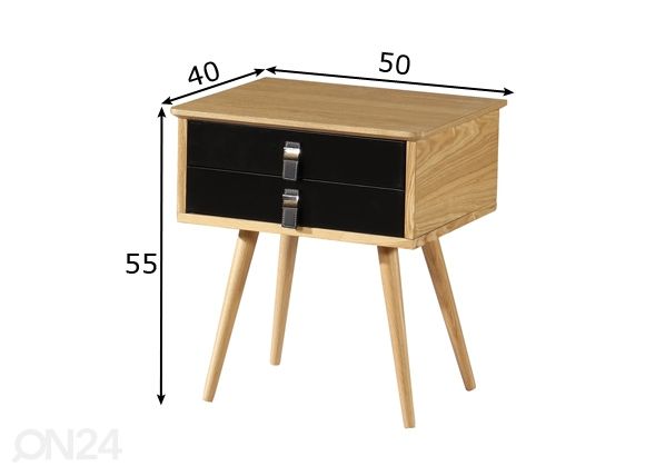 Yöpöytä/ lamppupöytä Oslo-2 mitat