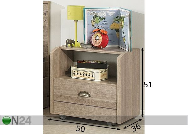 Yöpöytä LARGO mitat