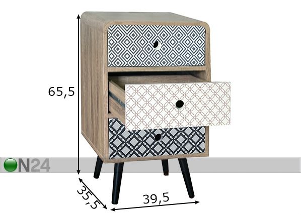 Yöpöytä Mail Box mitat