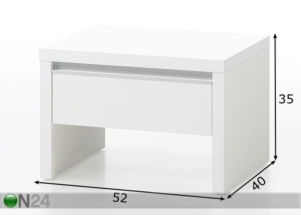 Yöpöytä MILANO mitat