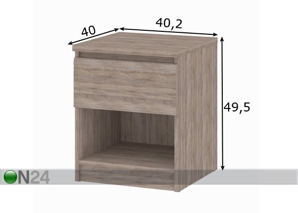 Yöpöytä NAIA mitat