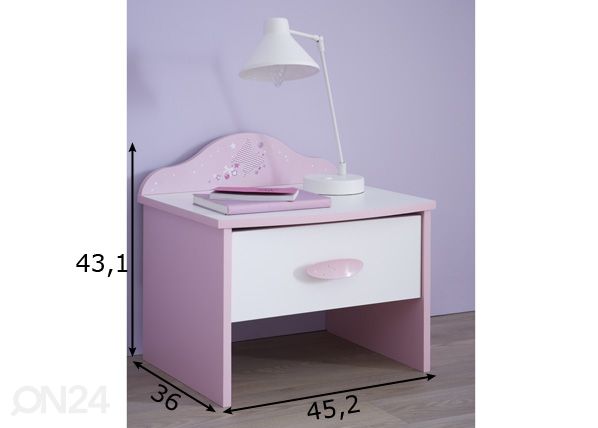Yöpöytä PAPILLON mitat