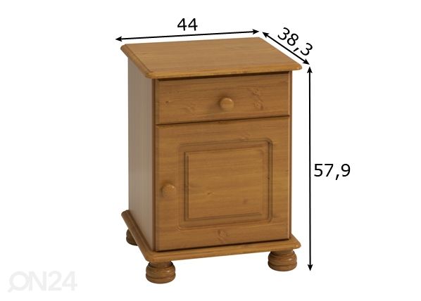 Yöpöytä Richmond 210 mitat