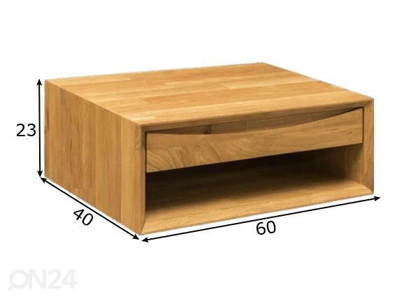 Yöpöytä Scan 60 cm mitat
