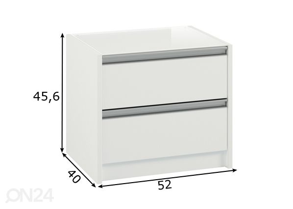 Yöpöytä Skyline 002 mitat