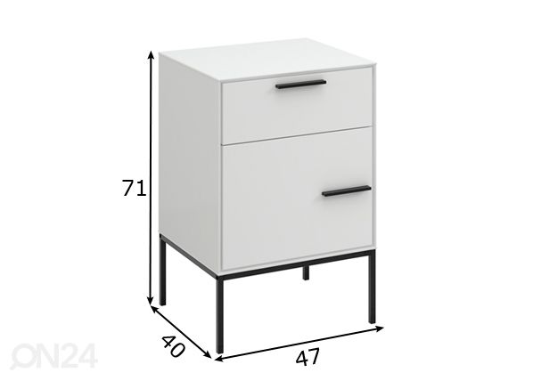 Yöpöytä Slimline 02 mitat