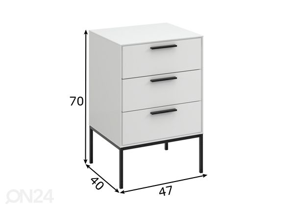 Yöpöytä Slimline 03 mitat