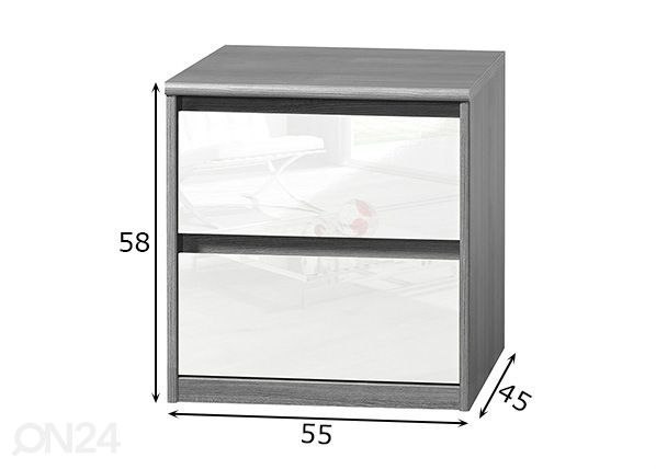 Yöpöytä Soft Smart mitat