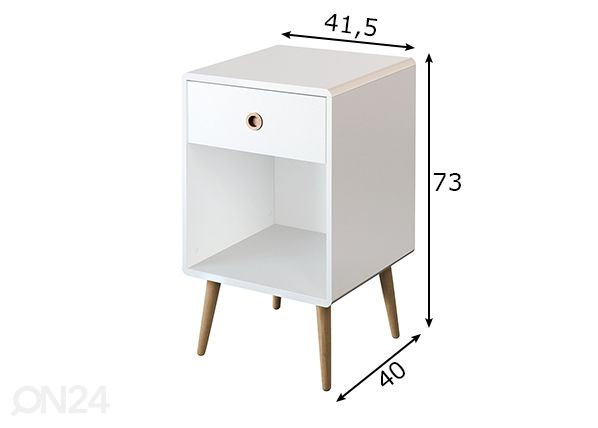 Yöpöytä SoftLine mitat