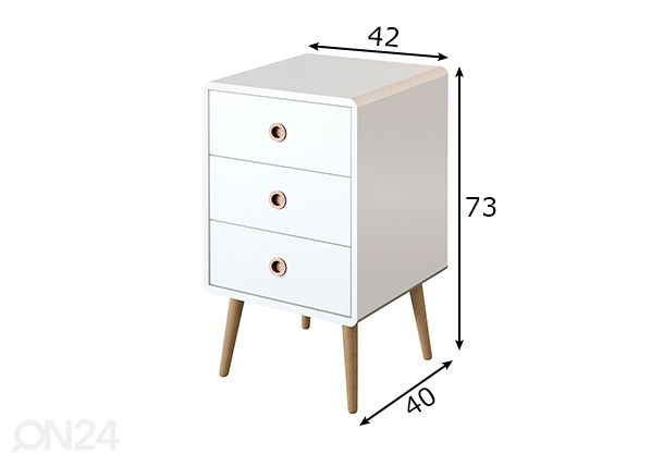 Yöpöytä SoftLine mitat