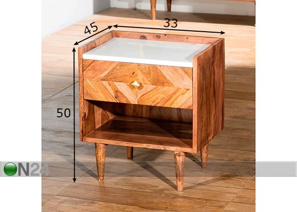 Yöpöytä Stone mitat