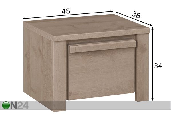 Yöpöytä TIMBER mitat