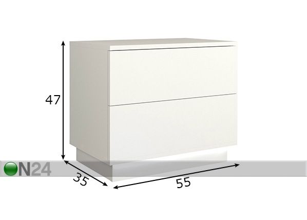 Yöpöytä valaistuksella mitat