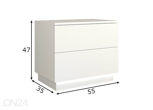 Yöpöytä valaistuksella mitat