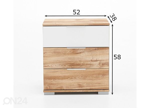 Yöpöytä Virgo mitat
