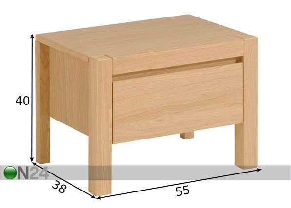Yöpöytä WEST mitat